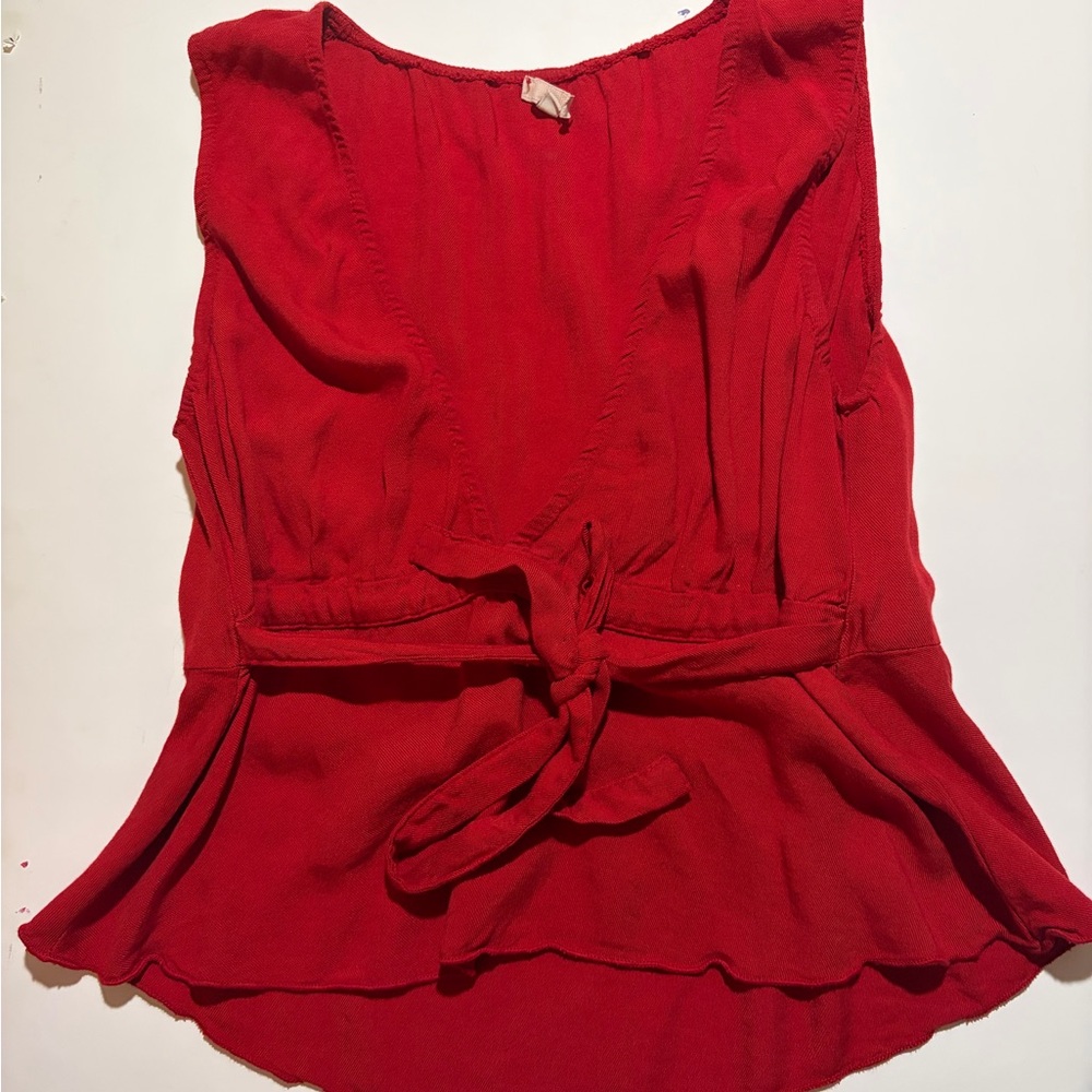 Brandy Melville Red Tie Top